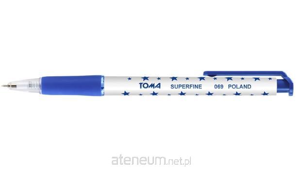 TOMA  Superfeiner Automatik-Kugelschreiber. 0,5 mm blau (30 StÃ¯Â¿Â½ck) TOMA 5901133069139