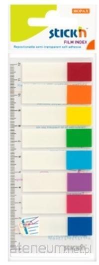 Stickn Selbstgesteuerter Lesezeichen-Index Mischung aus 8 Neonfarben mit einem Lineal 4712759214671