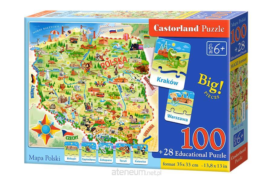 Castorland  Puzzle 100+28 Karte von Polen CASTOR 5904438000142
