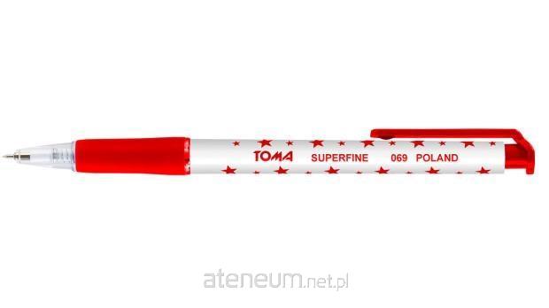 TOMA Superfeiner Automatik-Kugelschreiber. 0,5 mm rot (20 StÃ¯Â¿Â½ck) TOMA 5901133069221