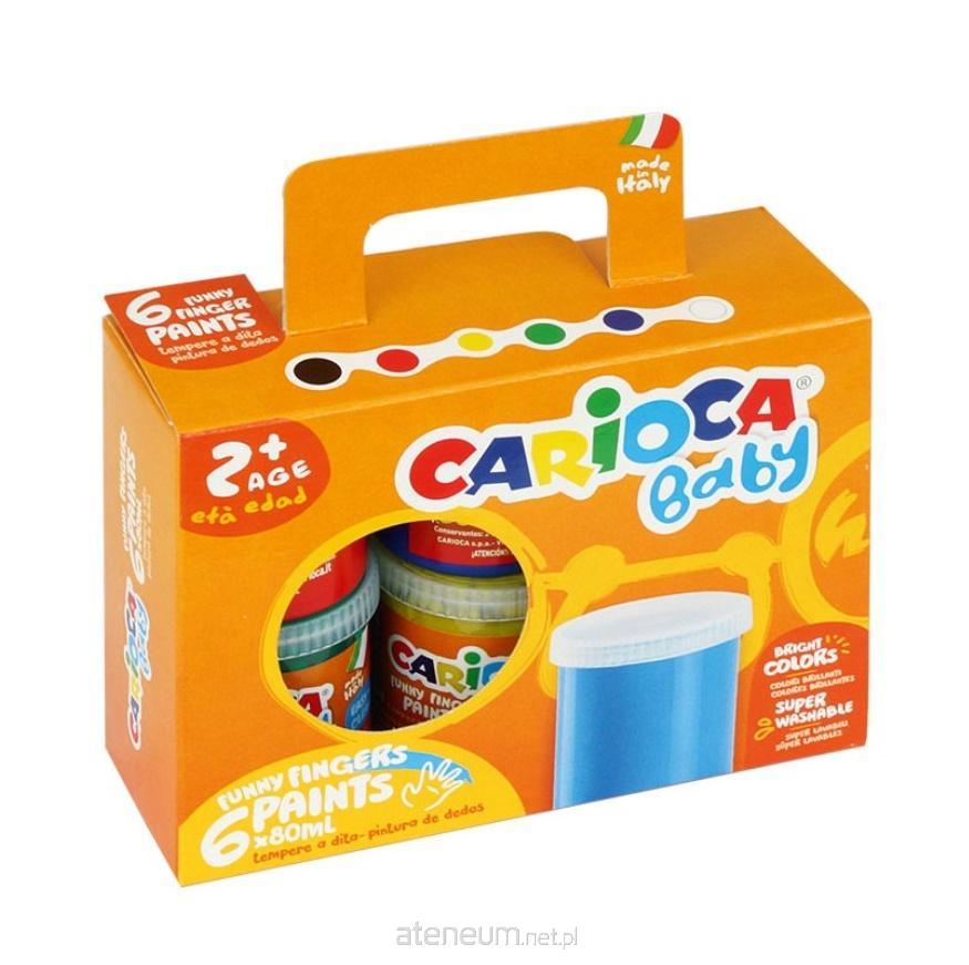 Carioca  Temperafarben zum Fingermalen, 6 Farben. CARIOCA 8003511000325