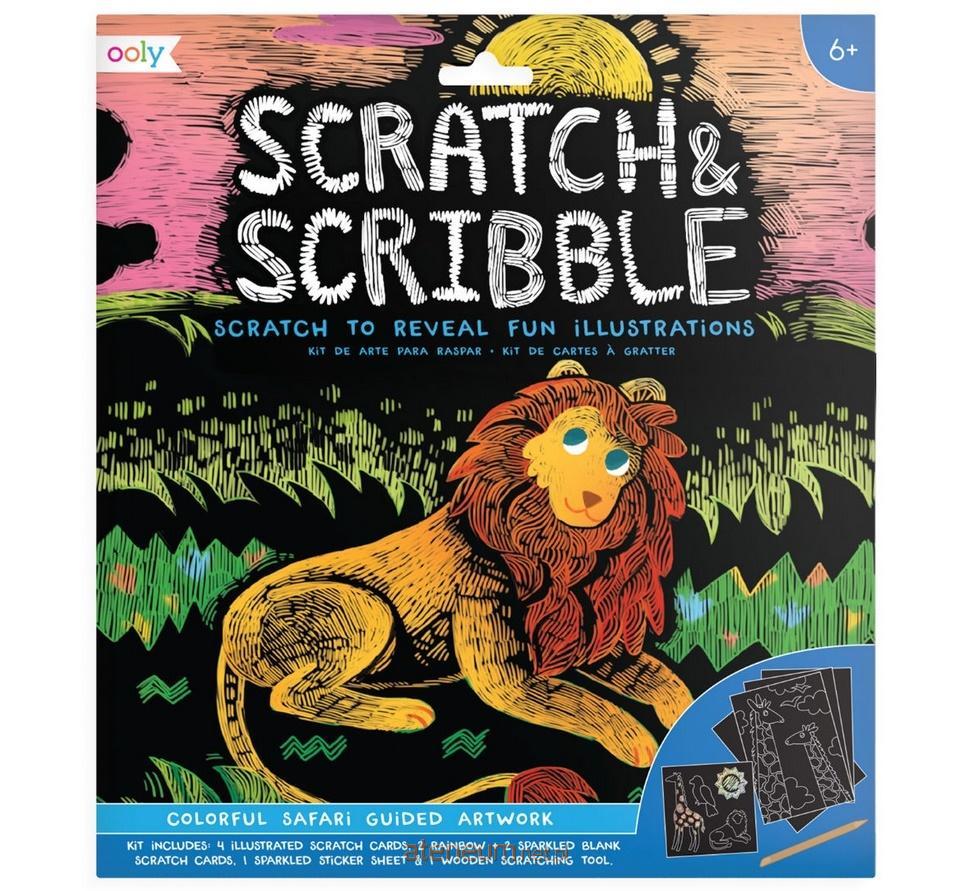 Kolorowe Baloniki  Scratch & Scribble Safari-Rubbelkarten 810078030683