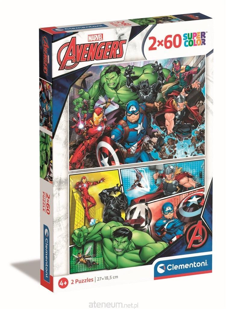 Clementoni  Puzzle 2x60 Super Color The Avengers 8005125216055