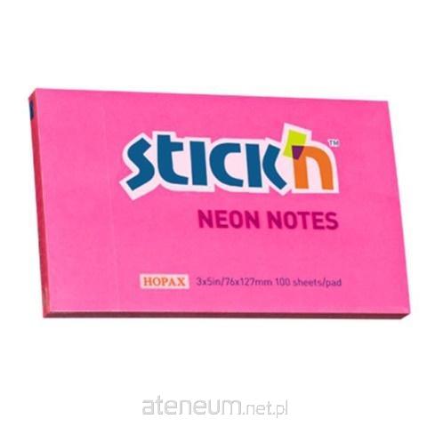 Stickn  Selbstklebendes Notizbuch 127mmx76mm neondunkelrosa 4712759211694