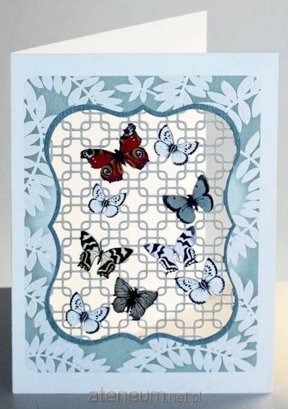 Forever Cards  PM823 gestanzte Karte + Umschlag Schmetterlinge auf dem Gitter 5058845008236