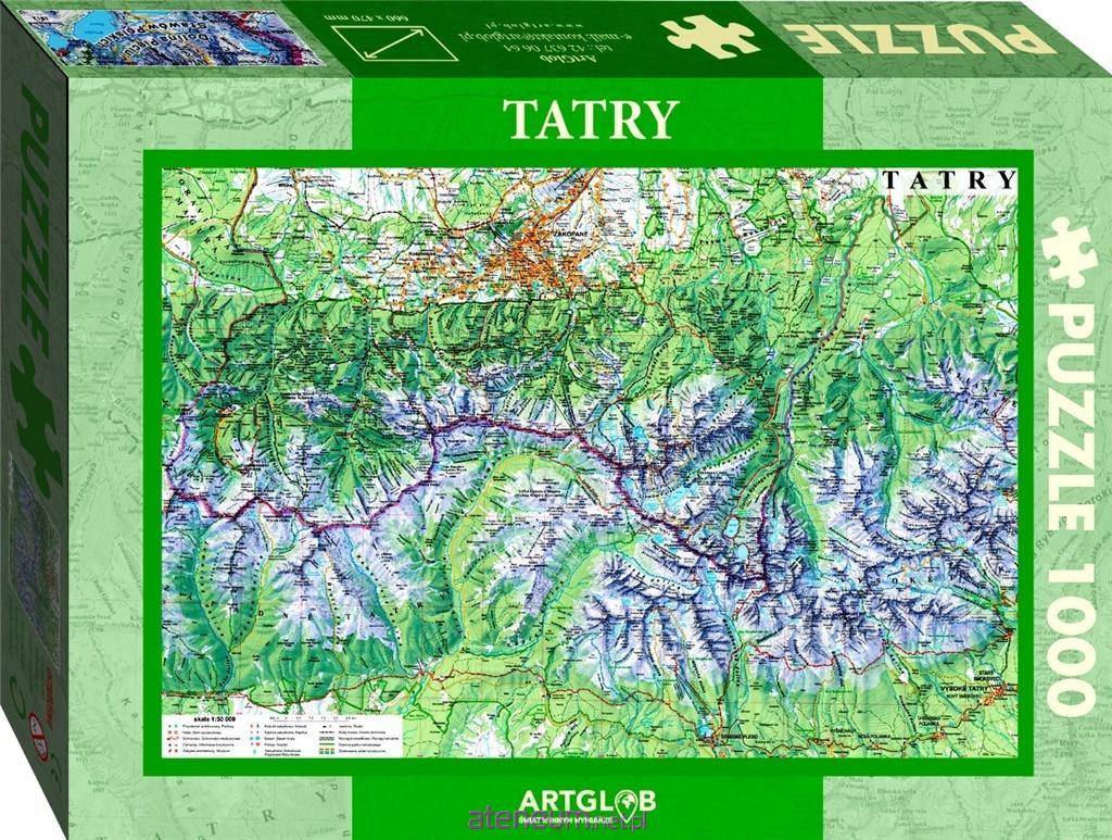 Artglob  Puzzle 1000 - Touristenkarte des Tatra-Gebirges 1:50.000 5907751190187