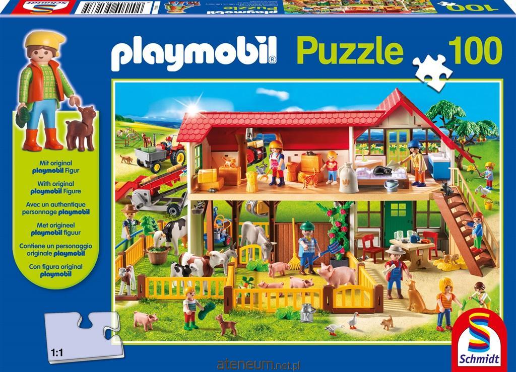 Schmidt  Puzzle 100 Playmobil Farm + G3-Figur 4001504561635