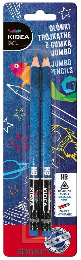DERFORM  Dicker dreieckiger Bleistift mit Gummiband 2 Stück KIDEA 5901130042975
