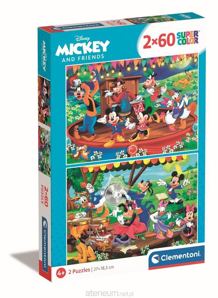 Clementoni  Puzzle 2x60 Super Kolor Mickey und Freunde 8005125216208