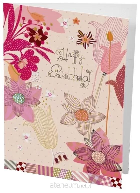 Turnowsky  B6-Karte + Umschlag Geburtstag rosa Blumen 7291052112480