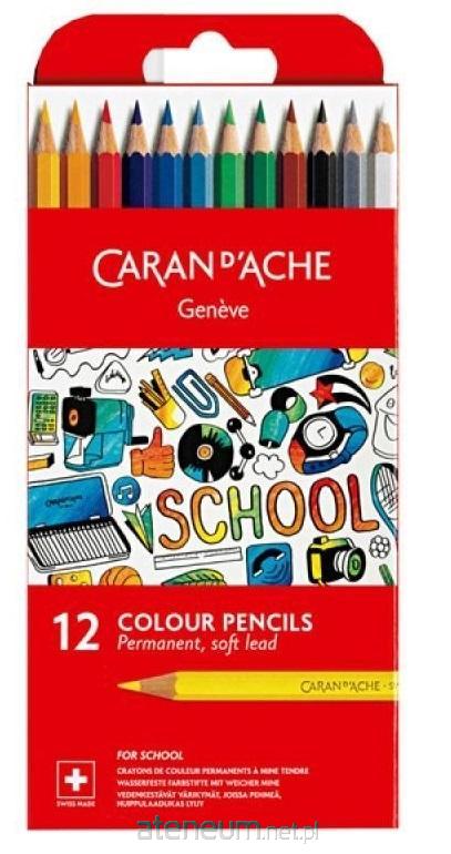 Carandache  Permanente Buntstifte der School Line, 12 Farben 7610186107078