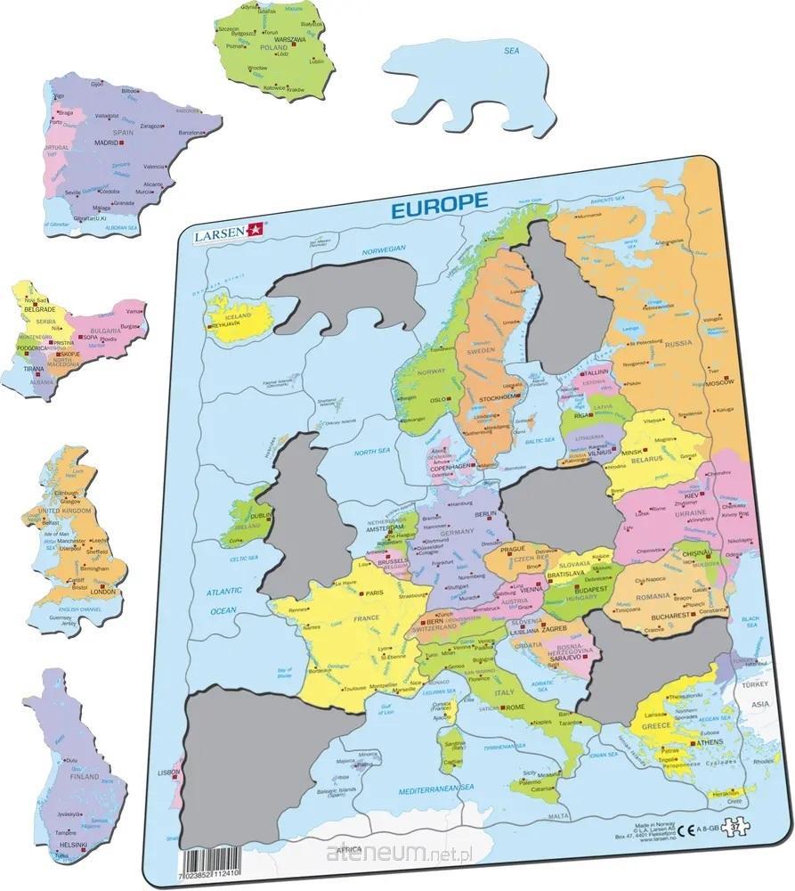 Larsen  Puzzle-Karte Politisches Europa Maxi 7023852112502