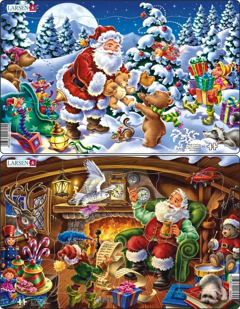 Larsen  Weihnachtsmann-Puzzle mit Midi-Geschenken 7023852118955