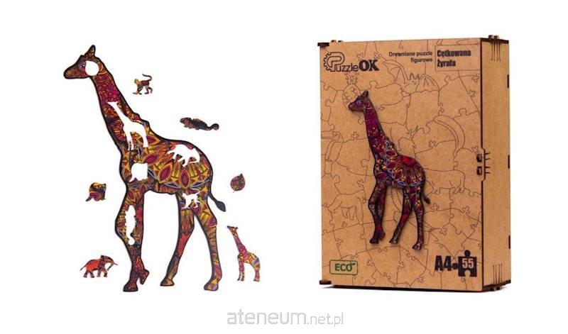 PuzzleOK  Öko-Holzpuzzle 55 Gefleckte Giraffe A4 4821993017334