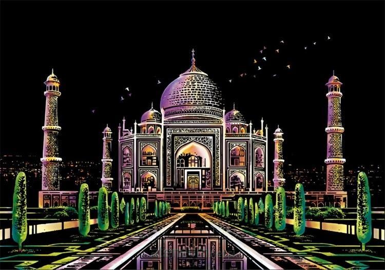 Yuelu  Magische Rubbelkarte  Taj Mahal 40,5 x 28,5 cm 6971184540559