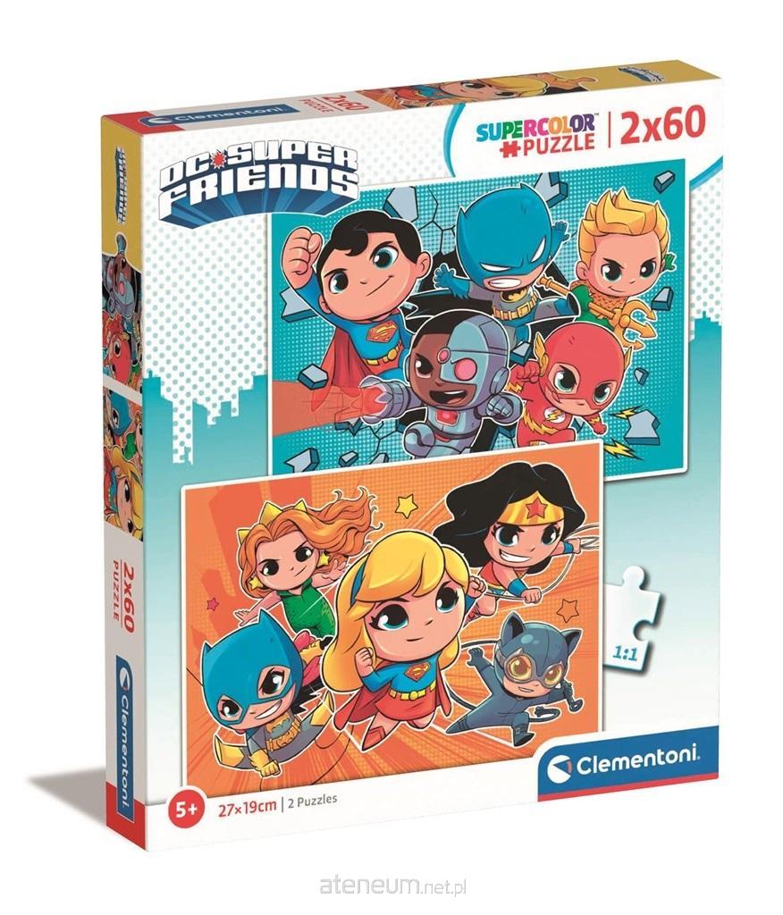 Clementoni  Puzzle 2x60 Super Kolor WB DC Comics 8005125216246