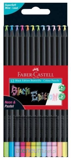 Faber Castell  Black Edition dreieckige Buntstifte, 12 Farben 4005401164104