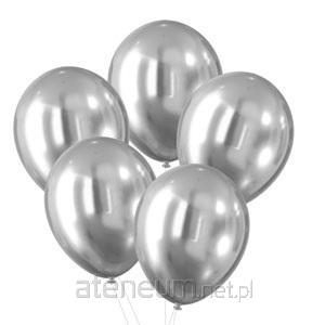 Arpex  Luftballons mit Chromeffekt, Silber, 30 cm, 5 Stk 5902934218702