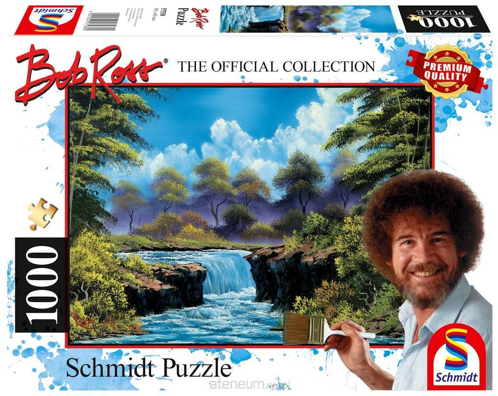 G3  Puzzle 1000 Bob Ross, Wasserfall im Tal 4001504575380