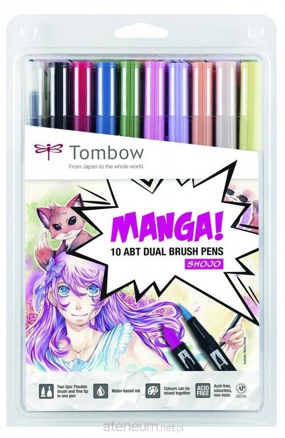 Tombow  MangaSet Shojo doppelseitige Marker, 10 Farben 4003198101036