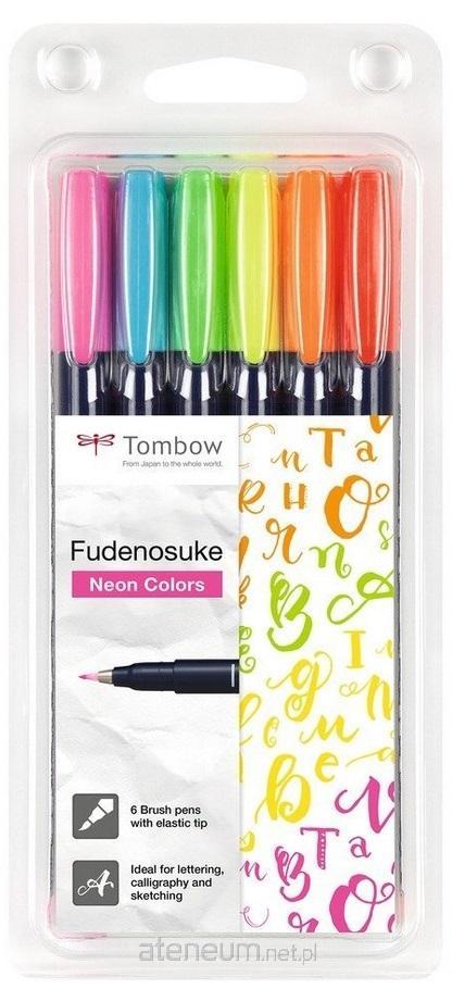 Tombow  Fudenosuke Pinselstift-Marker, 6 Farben 4003198111028