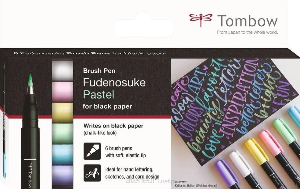 Tombow Fudenosuke Pastell-Pinselmarker. 6 Farben 4003198111745