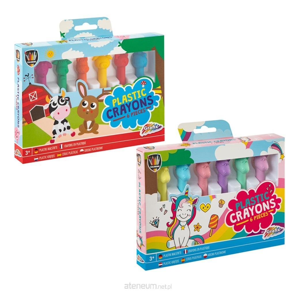 Grafix  Kunststoffmalstifte, 6 Farben, Mix 8715427067612