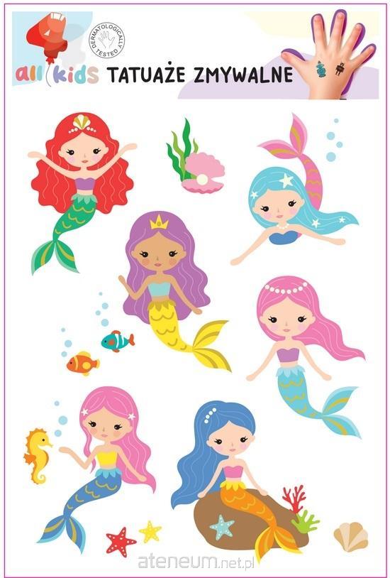 All4Kids  Abwaschbare Tattoos für Kinder. Wunderschöne Meerjungfrauen 5905805893022