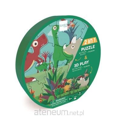Scratch  2in1-Puzzle 2D- und 3D-Dinosaurierlandschaft 5414561812029
