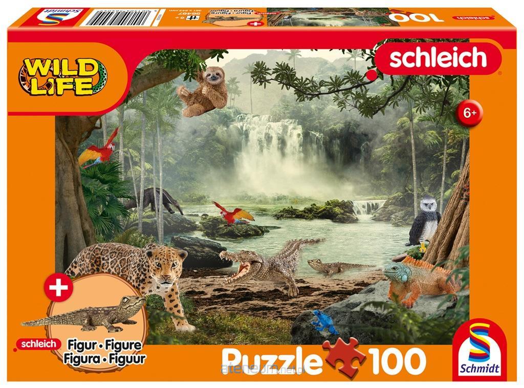 Schmidt  Puzzle 100 Schleich Wildlife + Figur 4001504564674