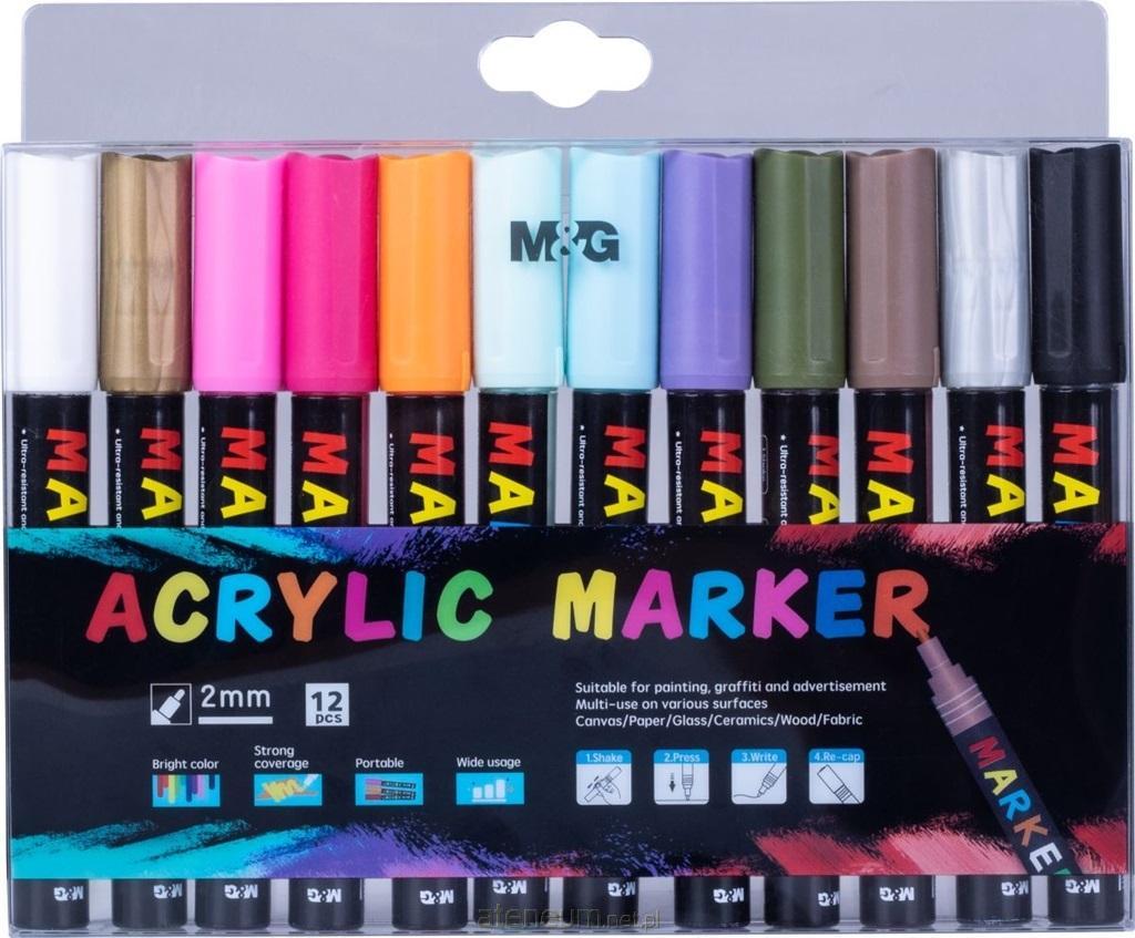 M&G  Acrylmarker 1-2 mm 12 Farben M&G 5902979014260
