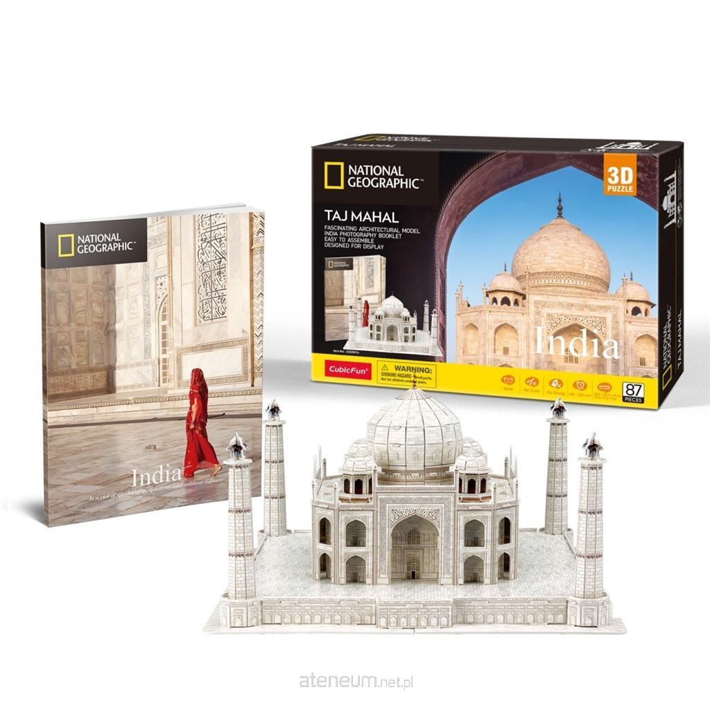 CubicFun National Geographic Taj Mahal 3D Puzzle mit pr?chtigem Fotobuch, 87 Teile CUBICFUN