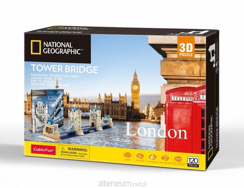 CubicFun London Tower Bridge 3D Puzzle, mit National Geographic Foto Brosch?re, 120 Teile CUBICFUN