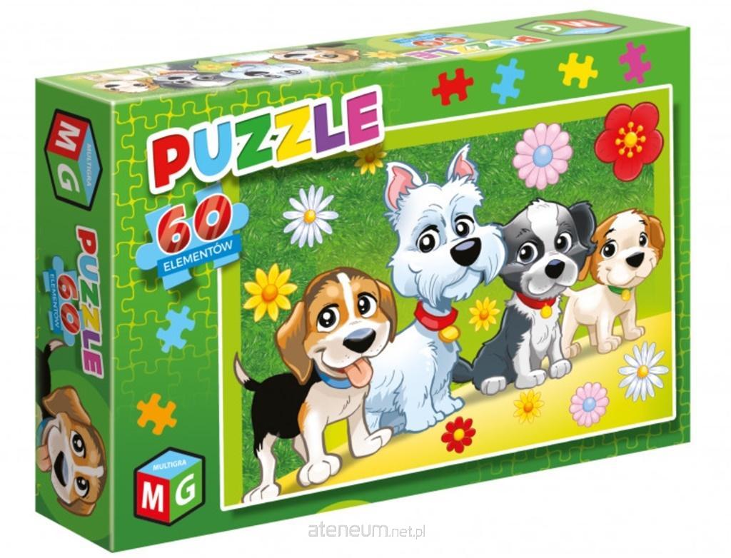 Lernspielzeug Puzzle 60 - Hunde Blumen