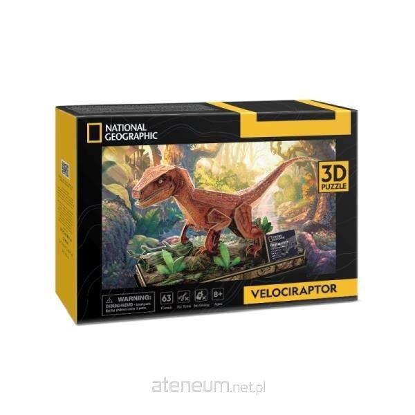 National Geographic 3D-Holzpuzzle Velociraptor 63 Teile