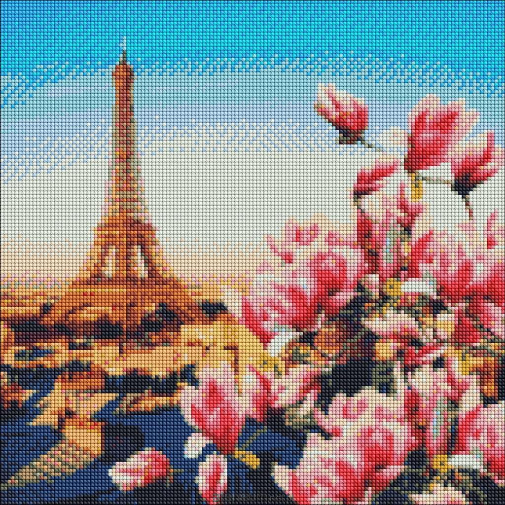 Diamantmosaik - Pariser Magnolien 40x40cm - 4823104336433