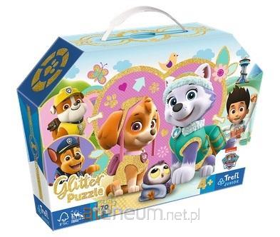 TREFL Glitter Glitzerpuzzle im Etui T Paw Patrol: Skye und Everest 70 Teile