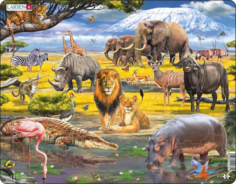 LARSEN Puzzle Tiere der Savanne 43 Teile
