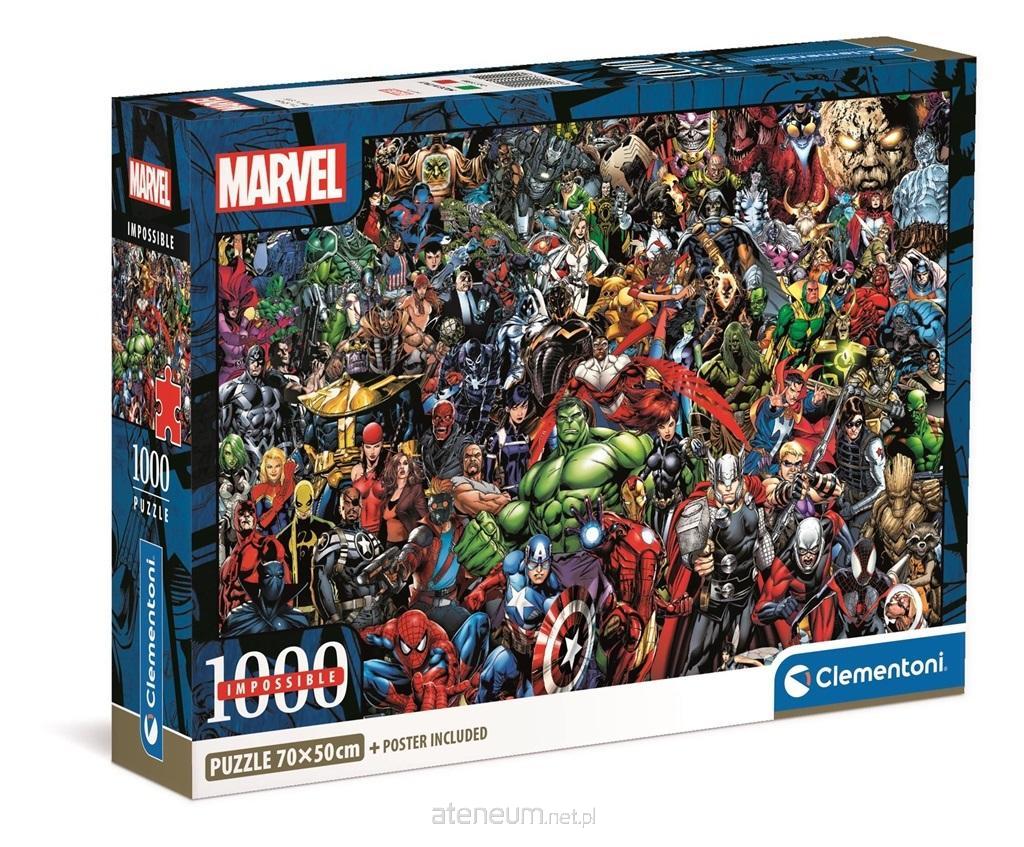 Clementoni - Puzzle 1000 Teile Impossible Marvel, Puzzle f?r Erwachsene und Kinder, 14-99 Jahre, 39709 COMPACT BOX