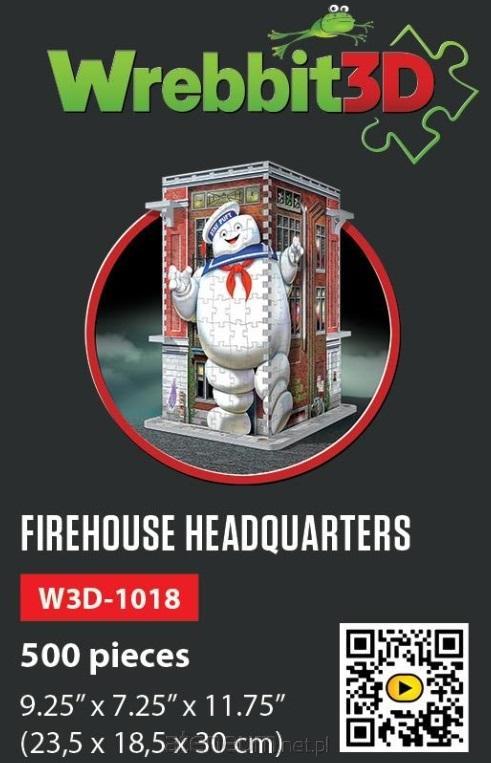 Tactic- Wrebbit 3D-Puzzle 500 Teile Ghostbusters Firehouse, W3D-1018