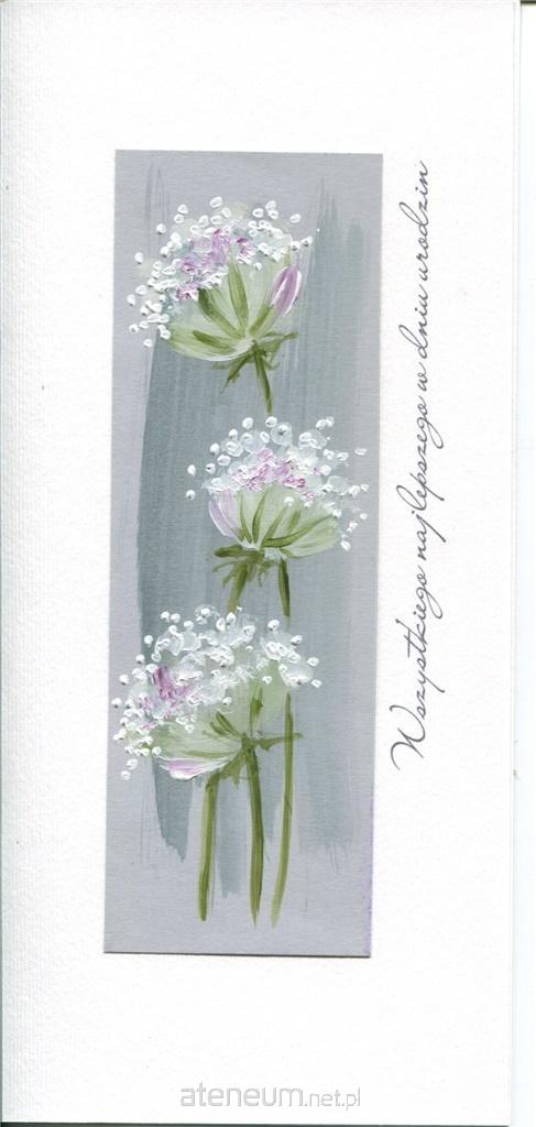 MAK  Geburtstagskarte DL U03 – Weiße Blumen 5907633401790