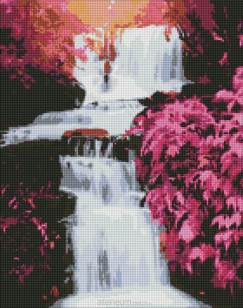 Ideyka  Diamantmosaik - Tropischer Wasserfall 40x50cm 4823104336921
