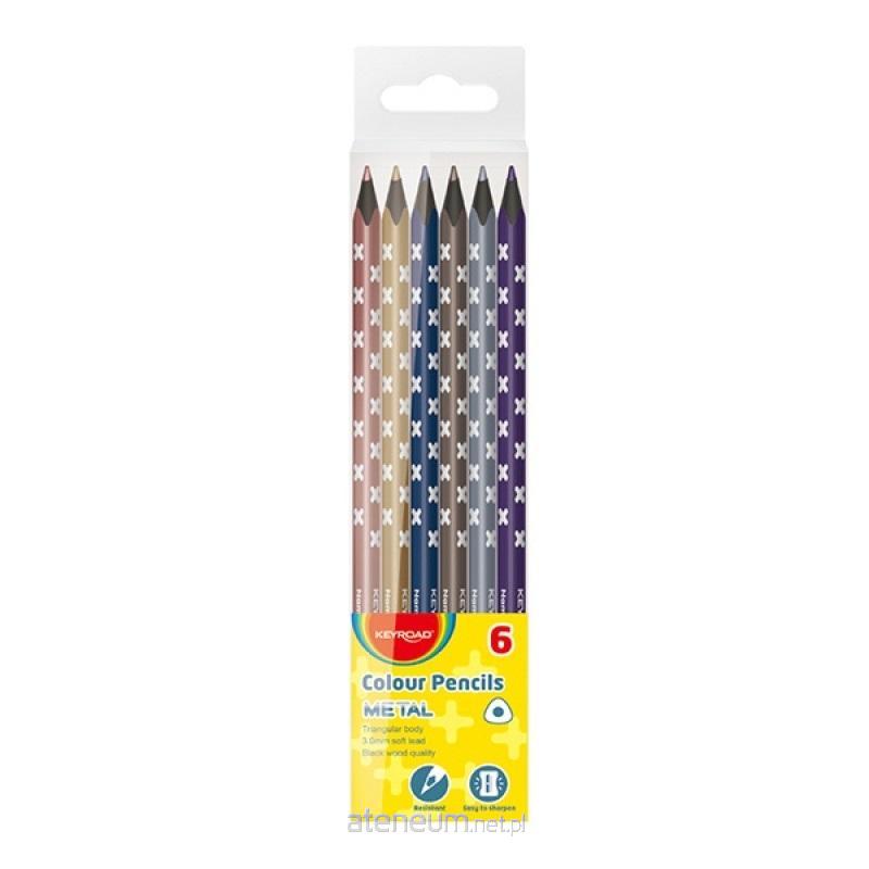 Keyroad  Dreieckige Metallic-Bleistiftstifte, 6 Stück 6941288711933