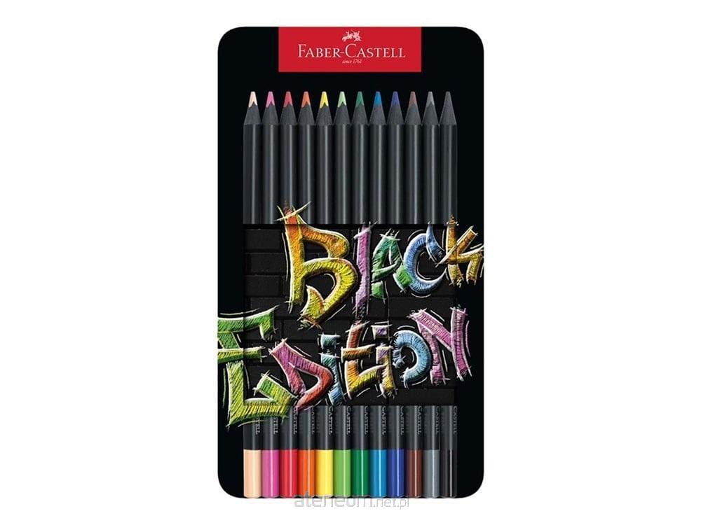 Faber Castell  Dreieckige Buntstifte Black Edition im 12er-Pack Metall 4005401164135