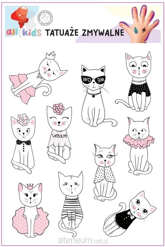 All4Kids  Waschbare Tattoos für Kinder Katzen 1 5905805893084