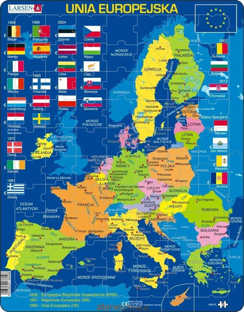 Larsen Puzzle der Europäischen Union - Karte, Flaggen 7023852136096