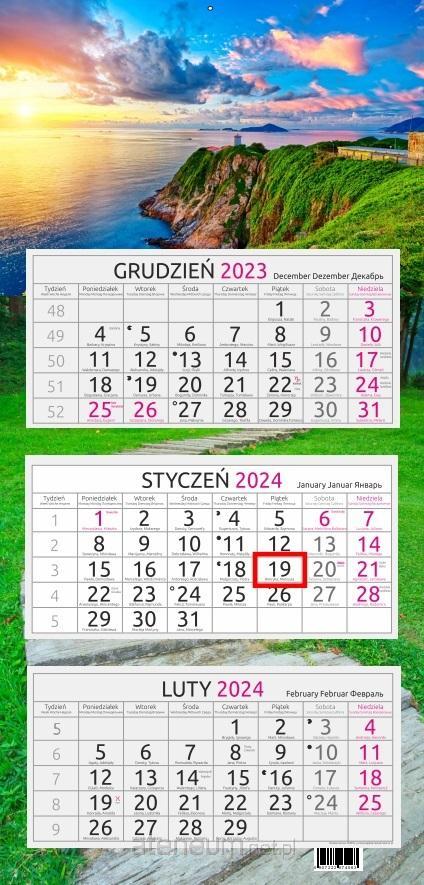 Aniew  Kalender 2024 dreiteiliger Cliff 5907222474563